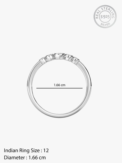 Silver Zircon Penta Glow Ring