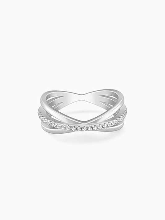 Silver Triple Interlocked Ring