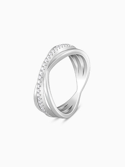 Silver Triple Interlocked Ring