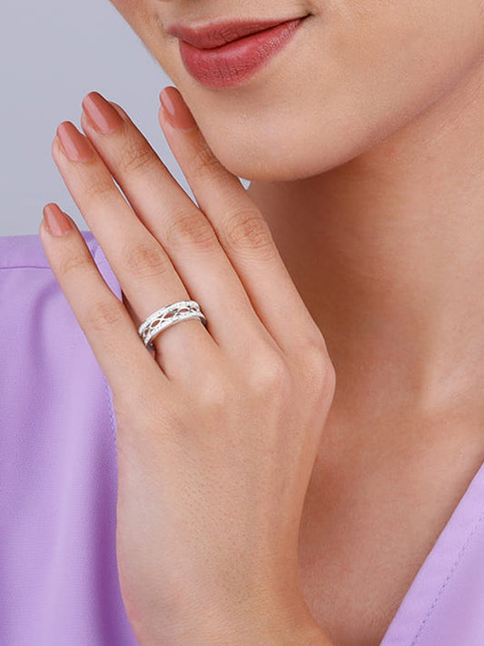 Silver Jali Ring
