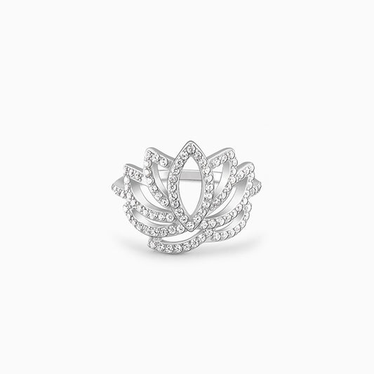 Silver Lotus Vibe Ring