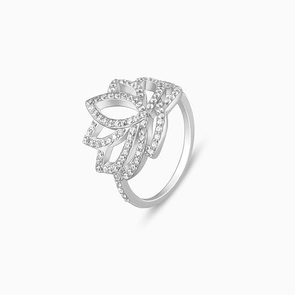 Silver Lotus Vibe Ring