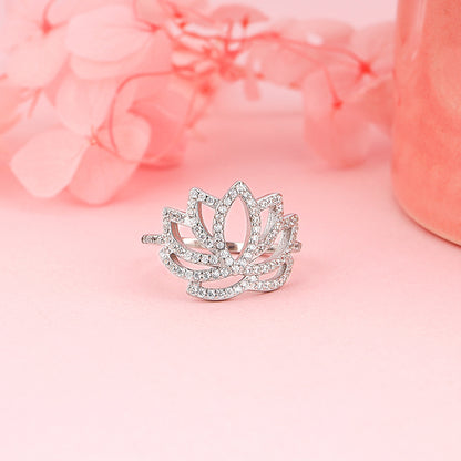 Silver Lotus Vibe Ring