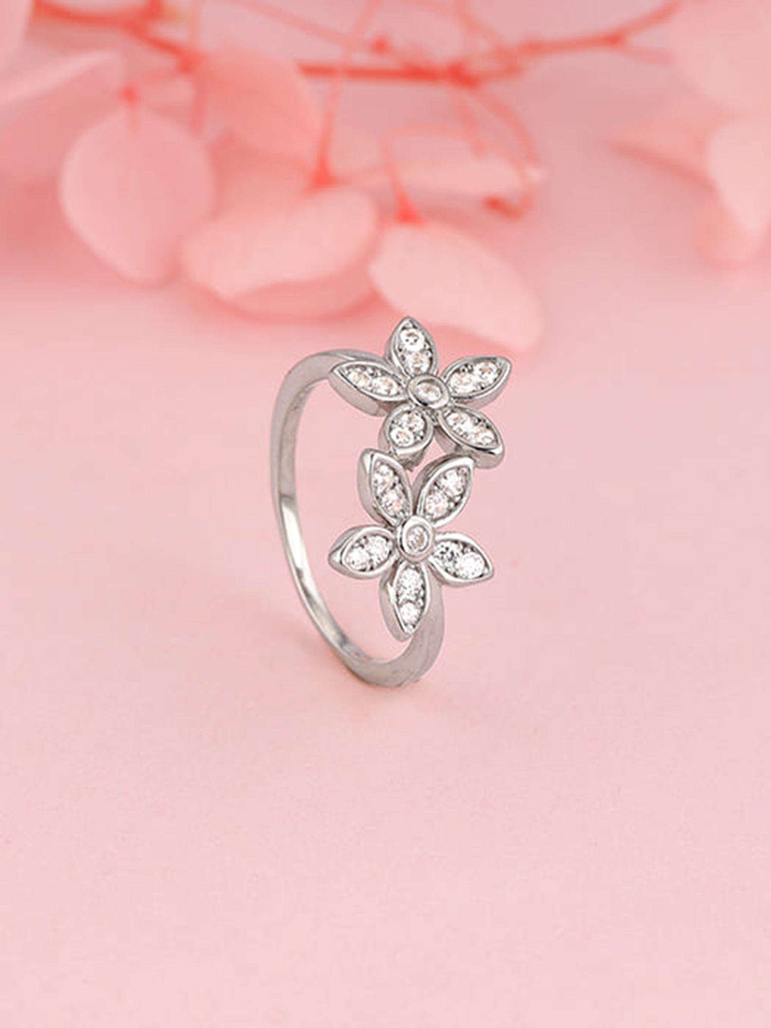 Silver Love's Flower Ring