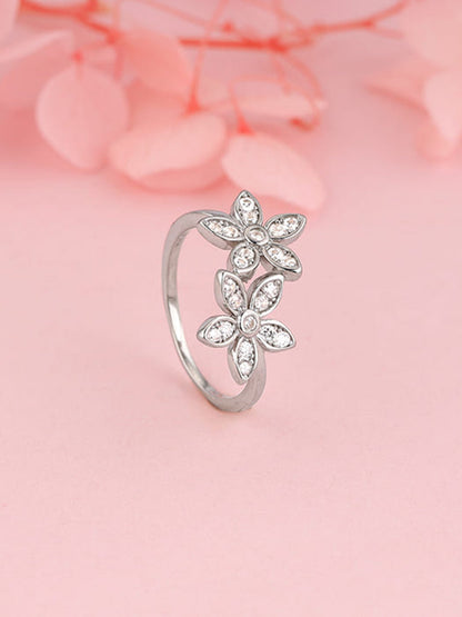 Silver Love's Flower Ring