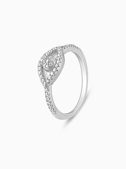 Silver Zirconia Orb Ring