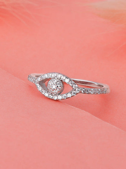 Silver Zirconia Orb Ring