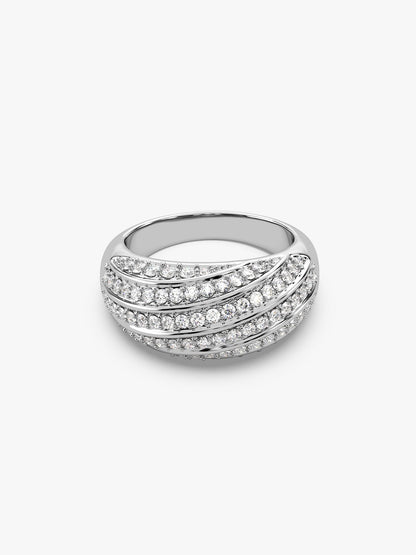 Silver Spired Dome Ring