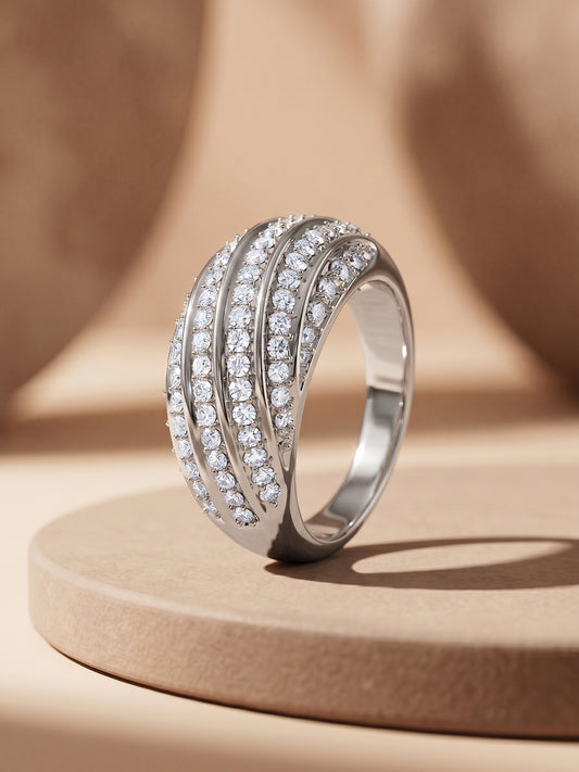Silver Spired Dome Ring