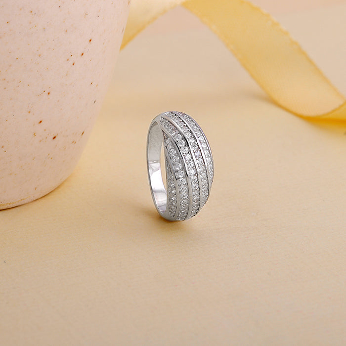 Silver Spired Dome Ring