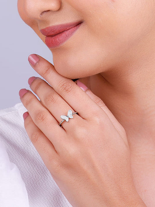 Silver Dione Butterfly Ring