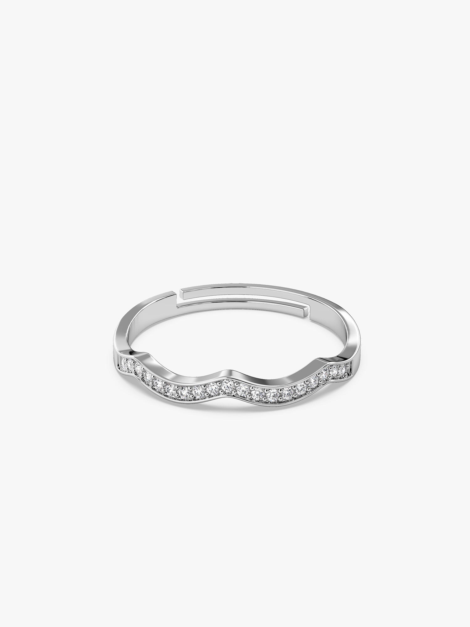 Silver Curvy Wave Ring (Size 12)
