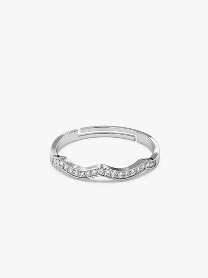Silver Curvy Wave Ring (Size 12)