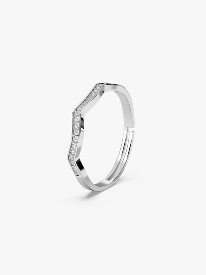 Silver Curvy Wave Ring (Size 12)