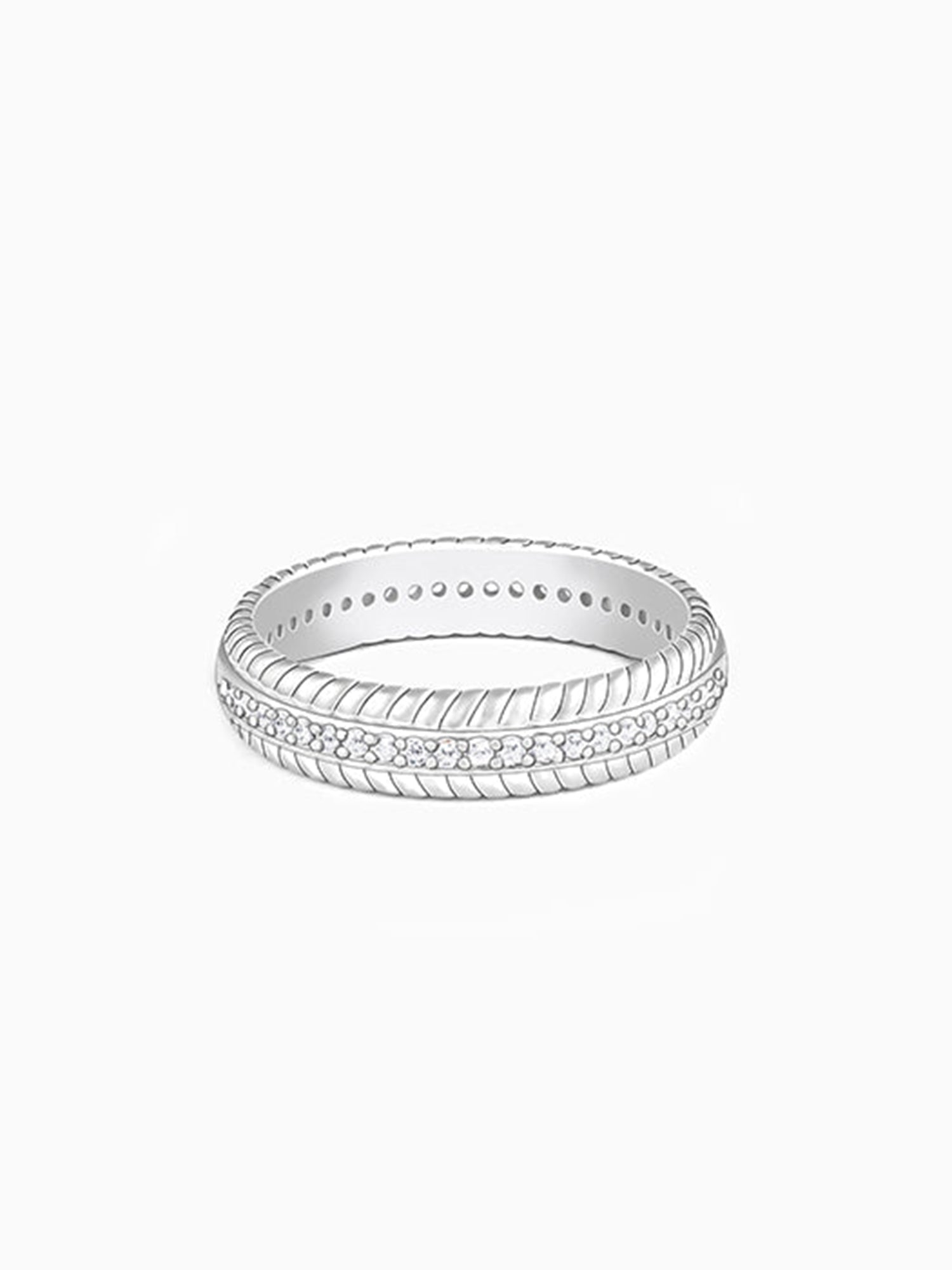 Silver Zircon Tiered Beauty Ring