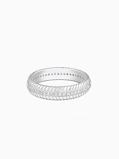 Silver Zircon Tiered Beauty Ring