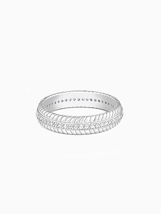 Silver Zircon Tiered Beauty Ring