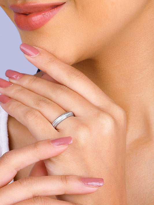 Silver Zircon Tiered Beauty Ring