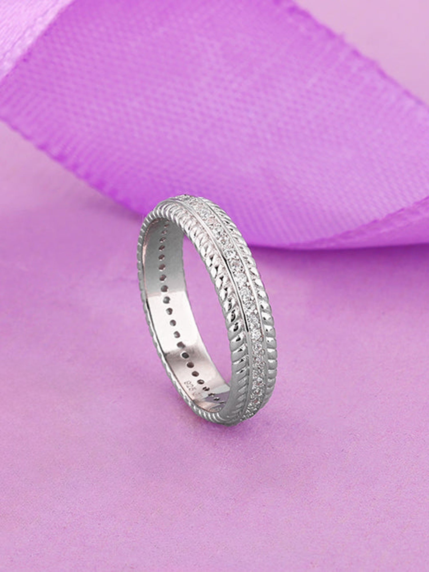 Silver Zircon Tiered Beauty Ring