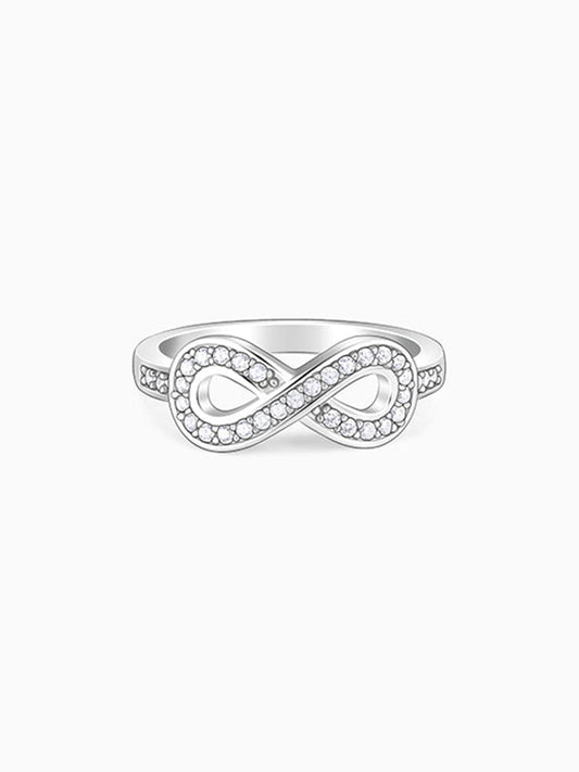 Silver Zircon Eternal Shine Infinity Ring