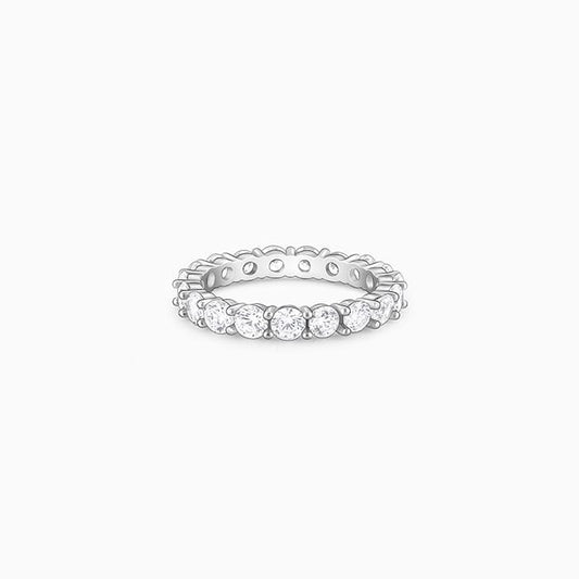 Silver Rounded Ray Ring