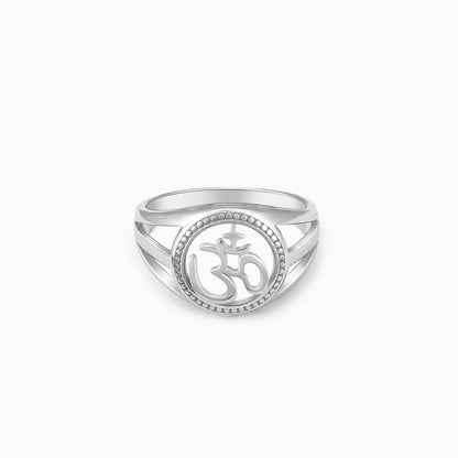 Silver Om Vibe Ring For Him