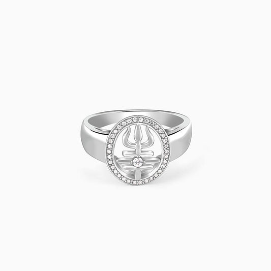 Silver Trishul Ring For Him