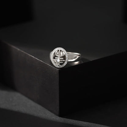 Silver Trishul Ring For Him