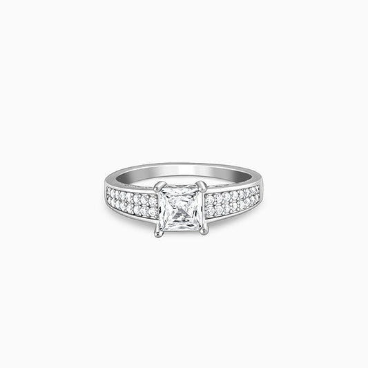 Silver Squared Zirconia Ring For Him