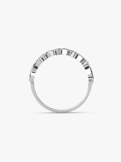 Silver Woven Leaf Ring
