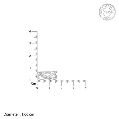 Silver Merging Orbits Ring