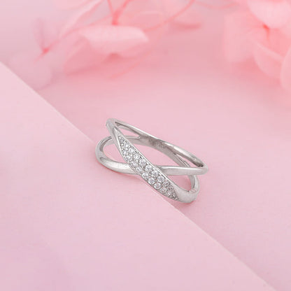 Silver Merging Orbits Ring