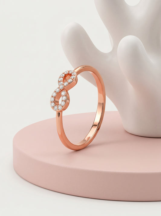 Rose Gold Zircon Loop of Hope Ring