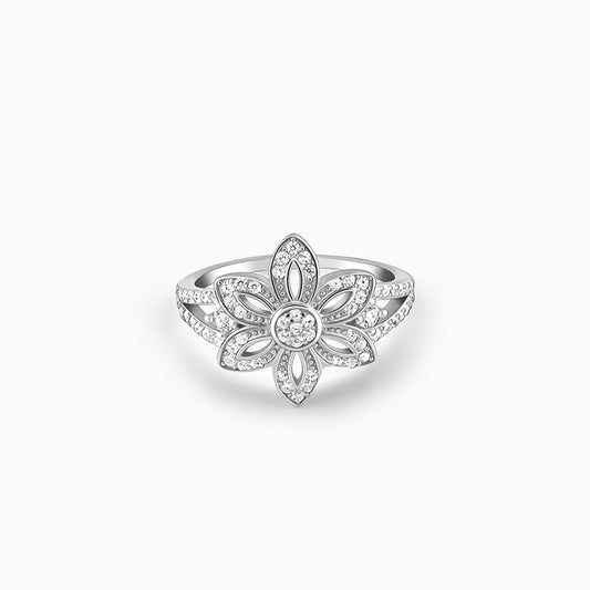 Silver Flower Of The Field Ring