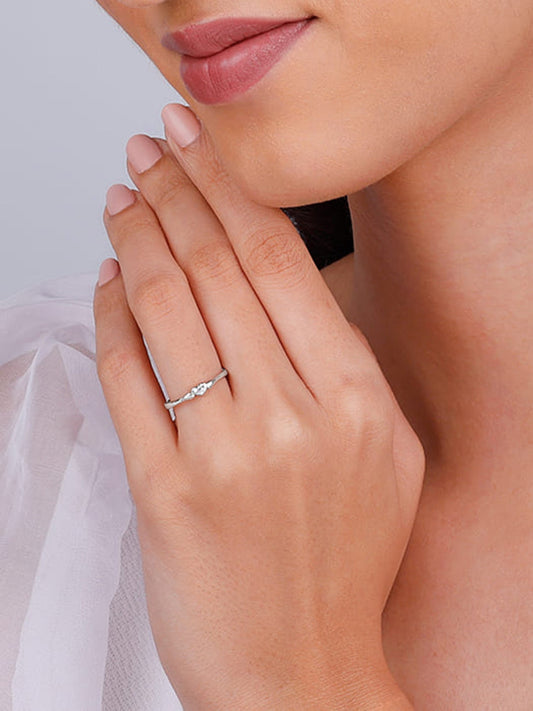 Silver Winged Heart Ring