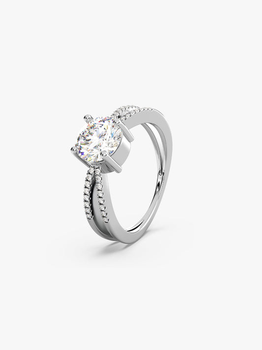 Silver Midnight Glitter Ring
