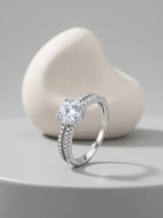 Silver Midnight Glitter Ring