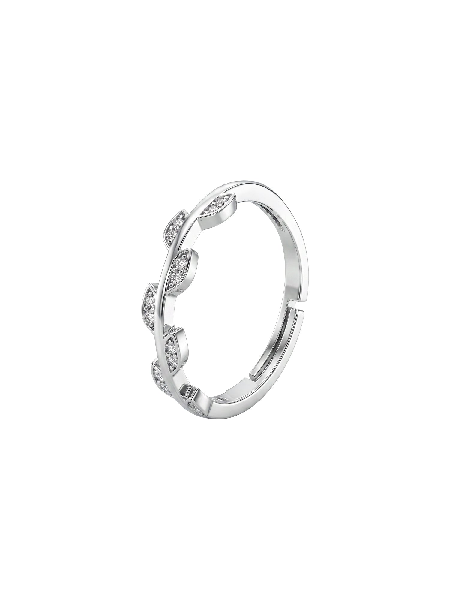 Silver Zircon Vine Shine Ring (Size 12)