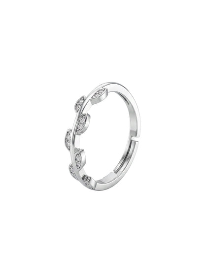 Silver Zircon Vine Shine Ring (Size 12)