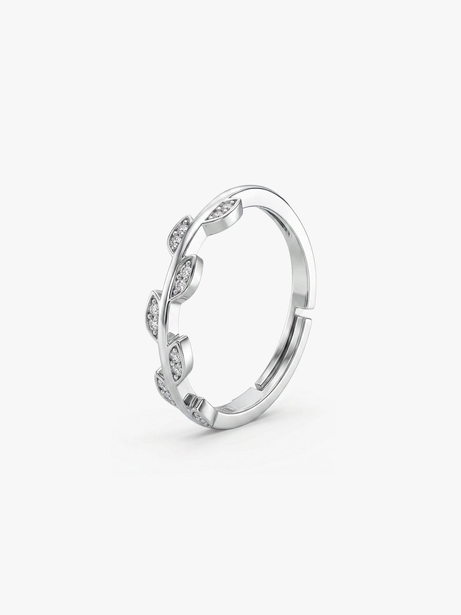 Silver Zircon Vine Shine Ring (Size 12)