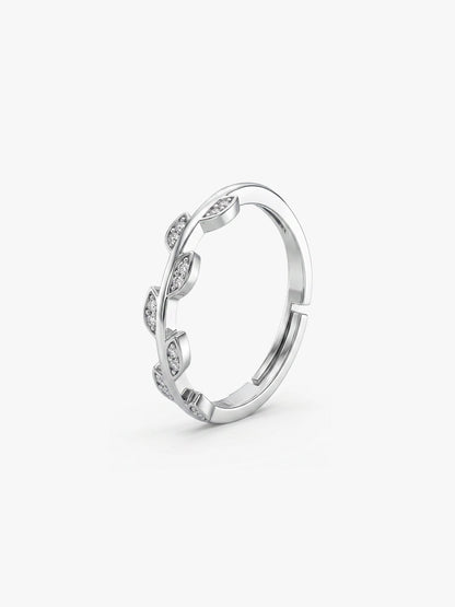 Silver Zircon Vine Shine Ring (Size 12)
