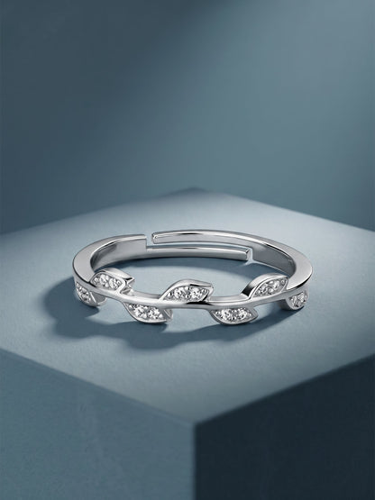 Silver Zircon Vine Shine Ring (Size 12)