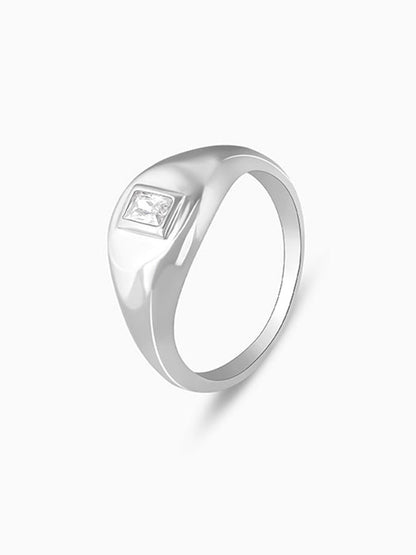 Silver Bezel Signet Ring