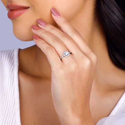 Silver Sparkly Solitaire Ring