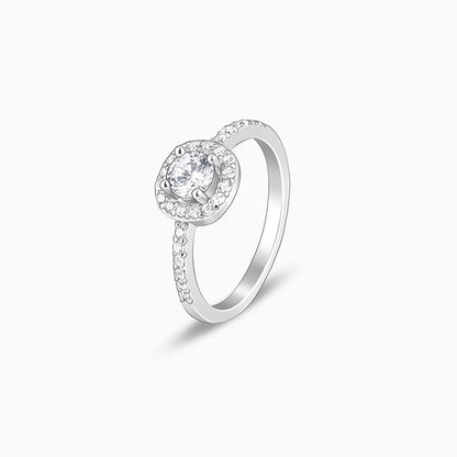Silver Sparkly Solitaire Ring