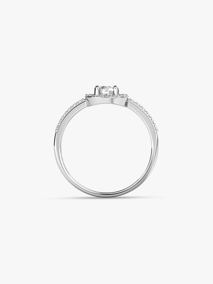 Silver Sparkly Solitaire Ring