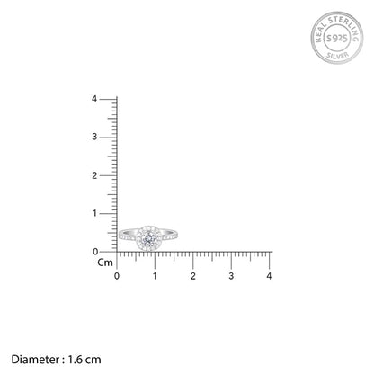 Silver Sparkly Solitaire Ring