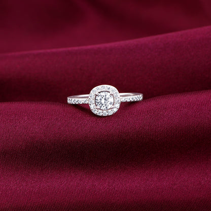 Silver Sparkly Solitaire Ring