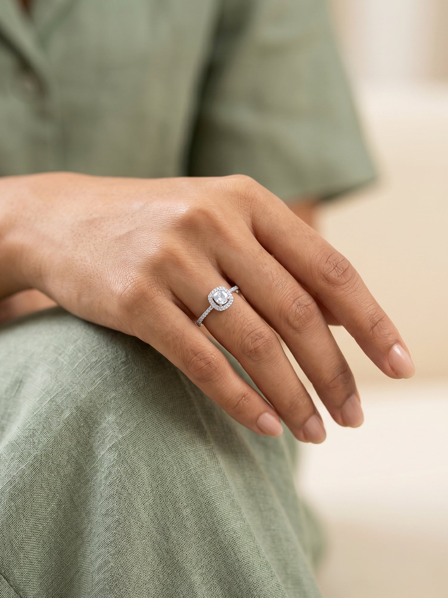 Silver Sparkly Solitaire Ring