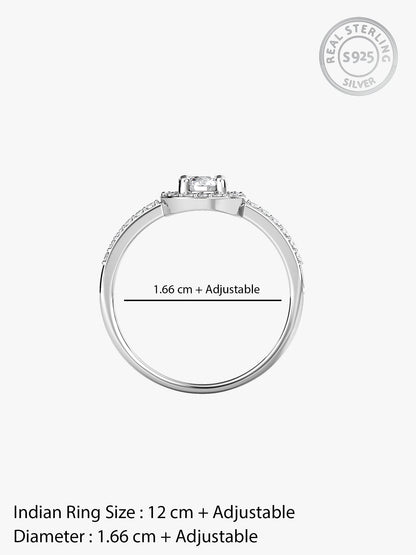 Silver Sparkly Solitaire Ring